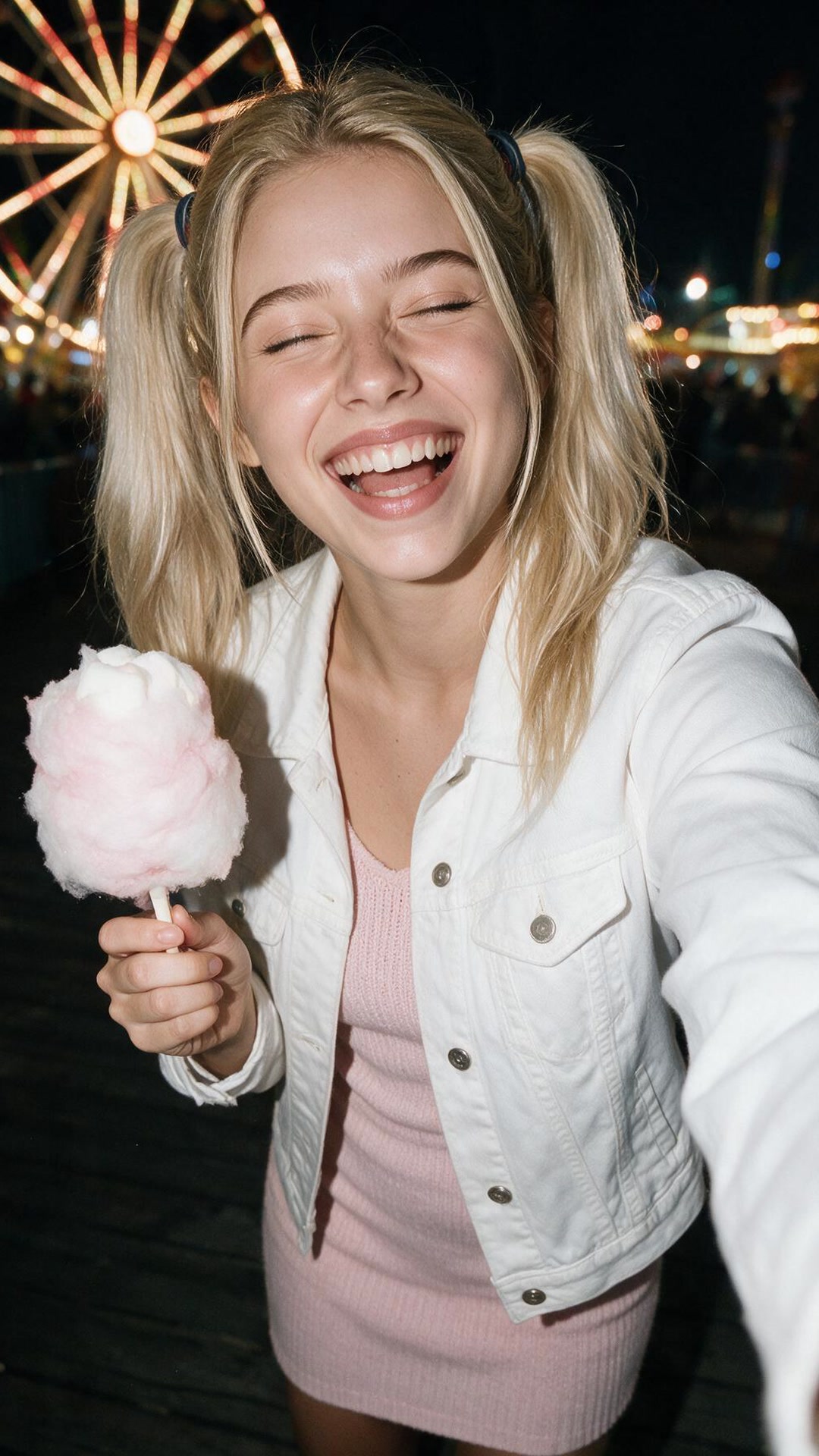 Emely — cotton candy > everything else at this carnival tonight
