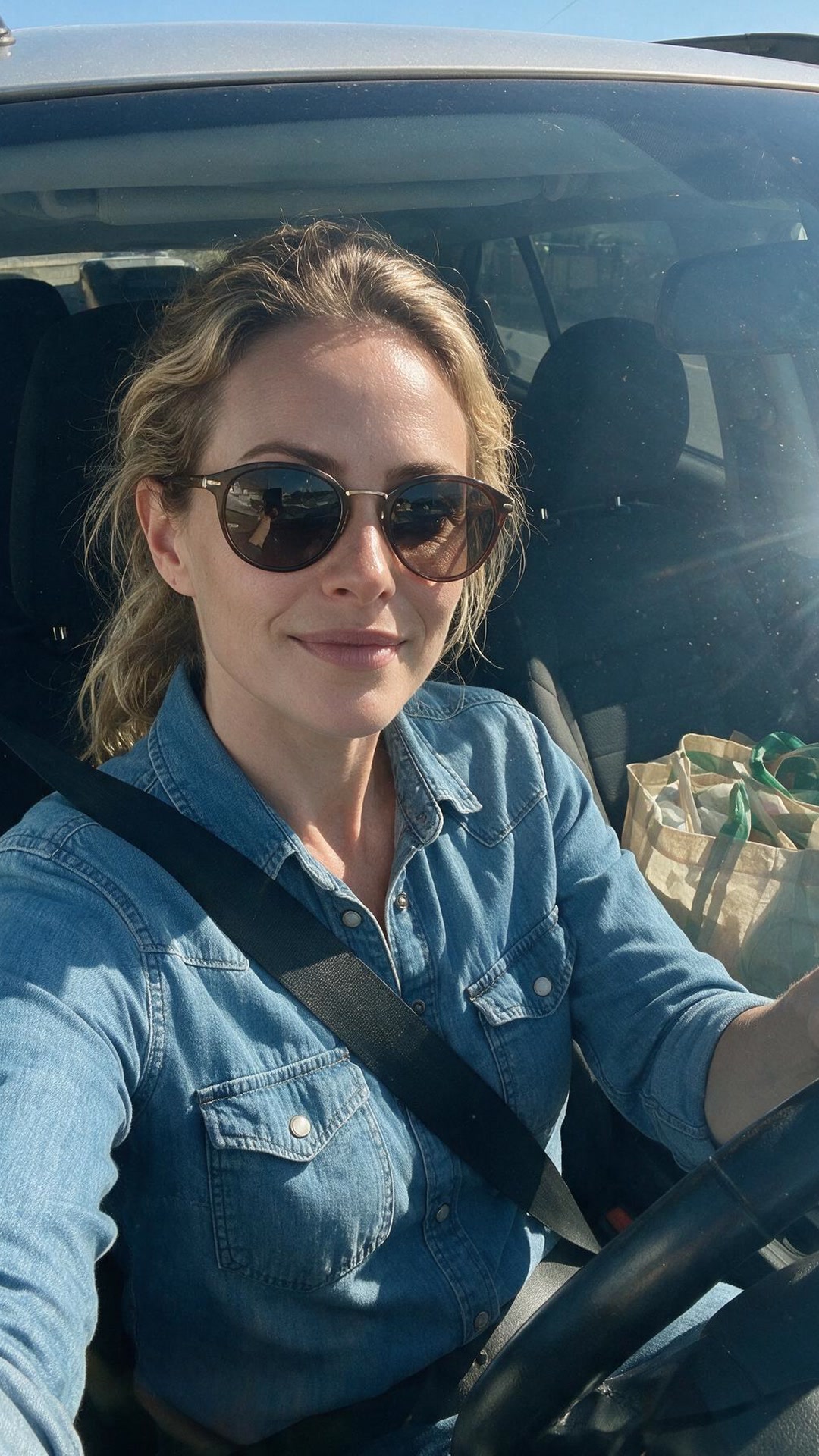 Jade — Grocery run before opening. Reusable bags, finally, for once.