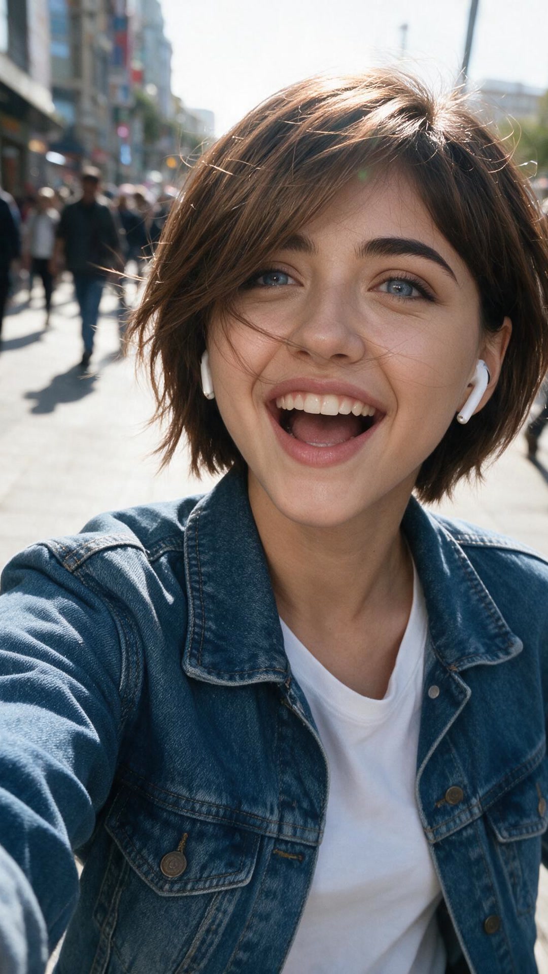 Sofia — airpods in, ignoring everyone, as intended